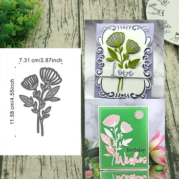 Плашки для резки металла Addycraft, вырезанные открытым цветком для вырезания альбомов своими руками, бумажные карточки с тиснением, поделки