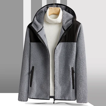 Зимняя флисовая пушистая легкая куртка, верхняя одежда, пушистое пальто на молнии, мужская осенняя высококачественная флисовая пушистая зимняя куртка для мужчин